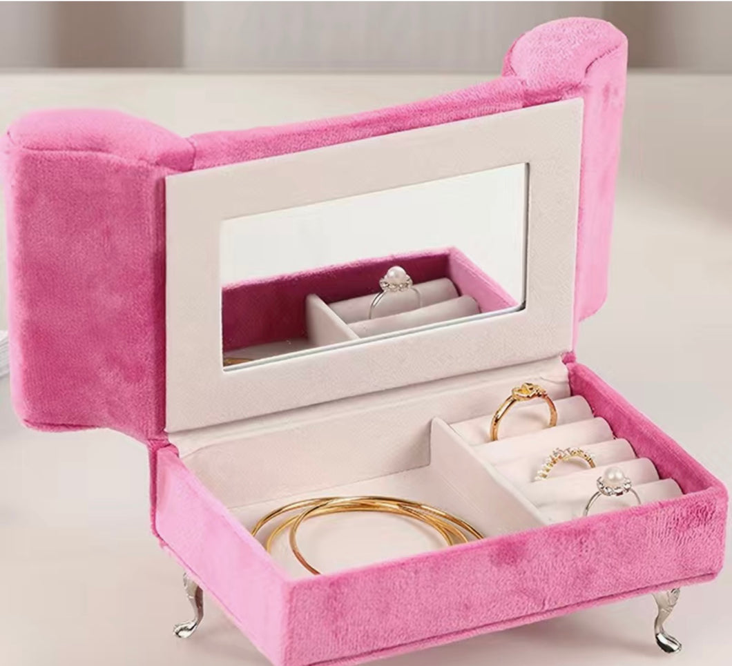 Pink Velvet Jewelry Box