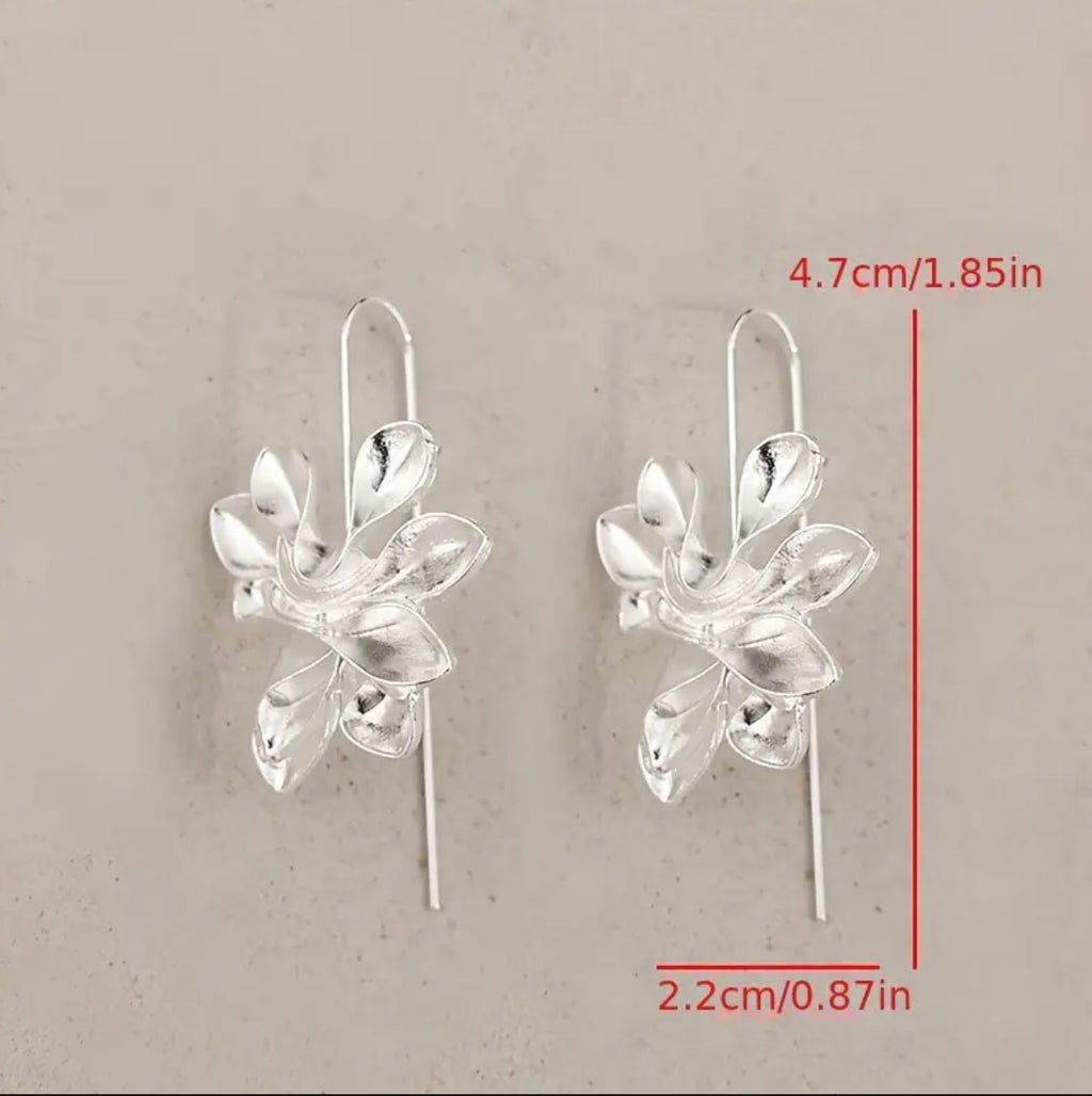 Silver flower earrings