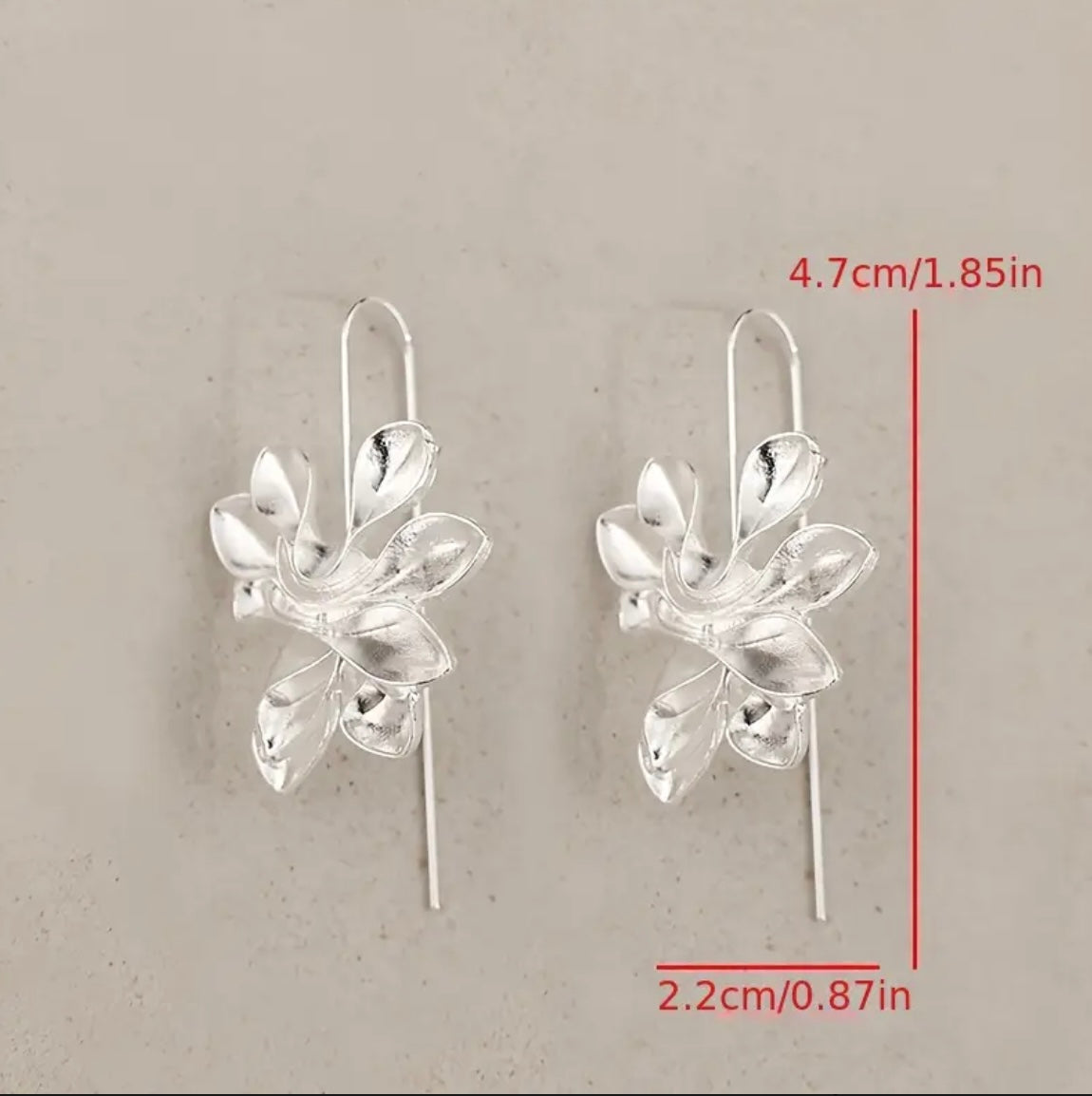 Silver flower earrings