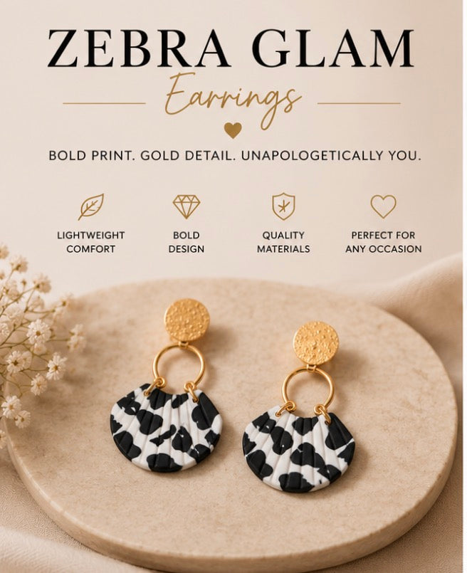 Zebra Glam Earrings