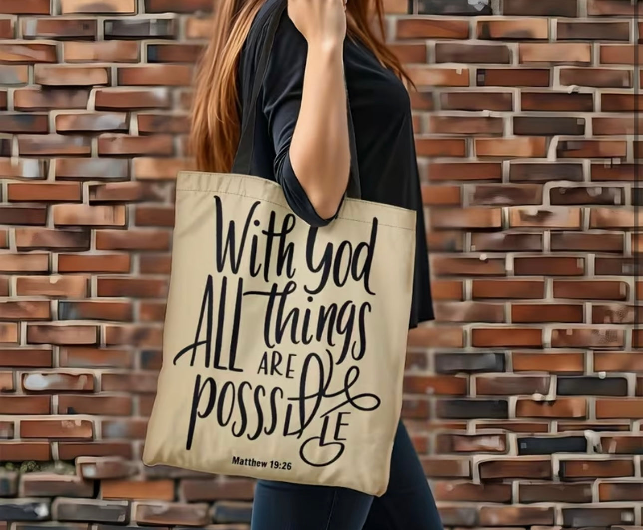 With God All Things Are Possible Tote Bag.