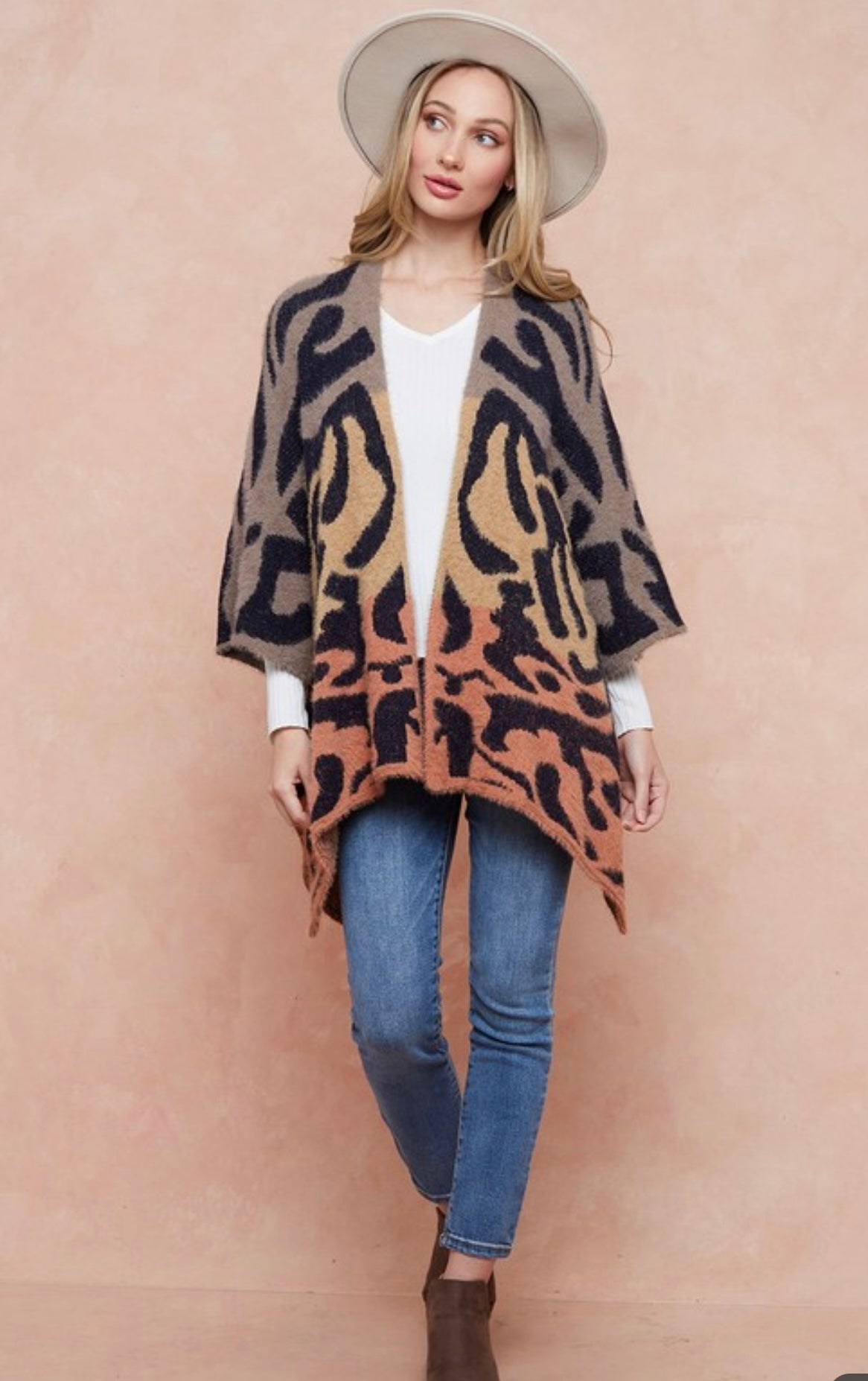 Sweater Poncho Cape Coat