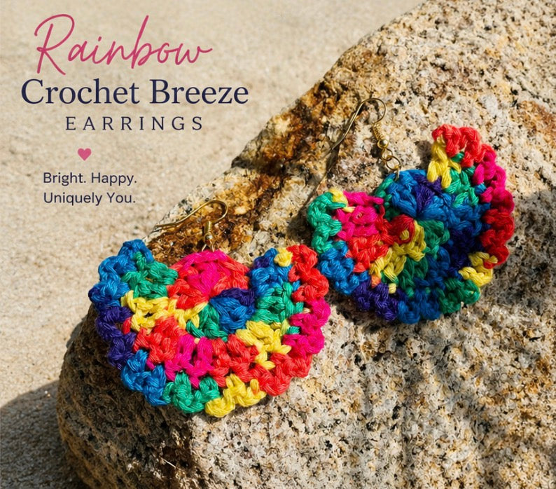 Rainbow Crochet Breeze Earrings