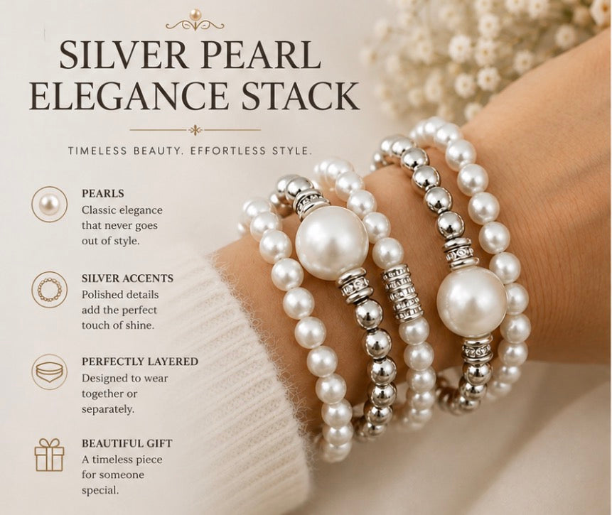 Silver Pearl Elegance Stack