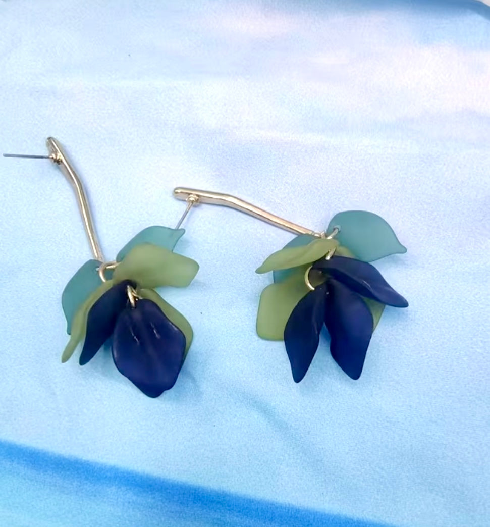 Blue acrylic Tassel Earrings