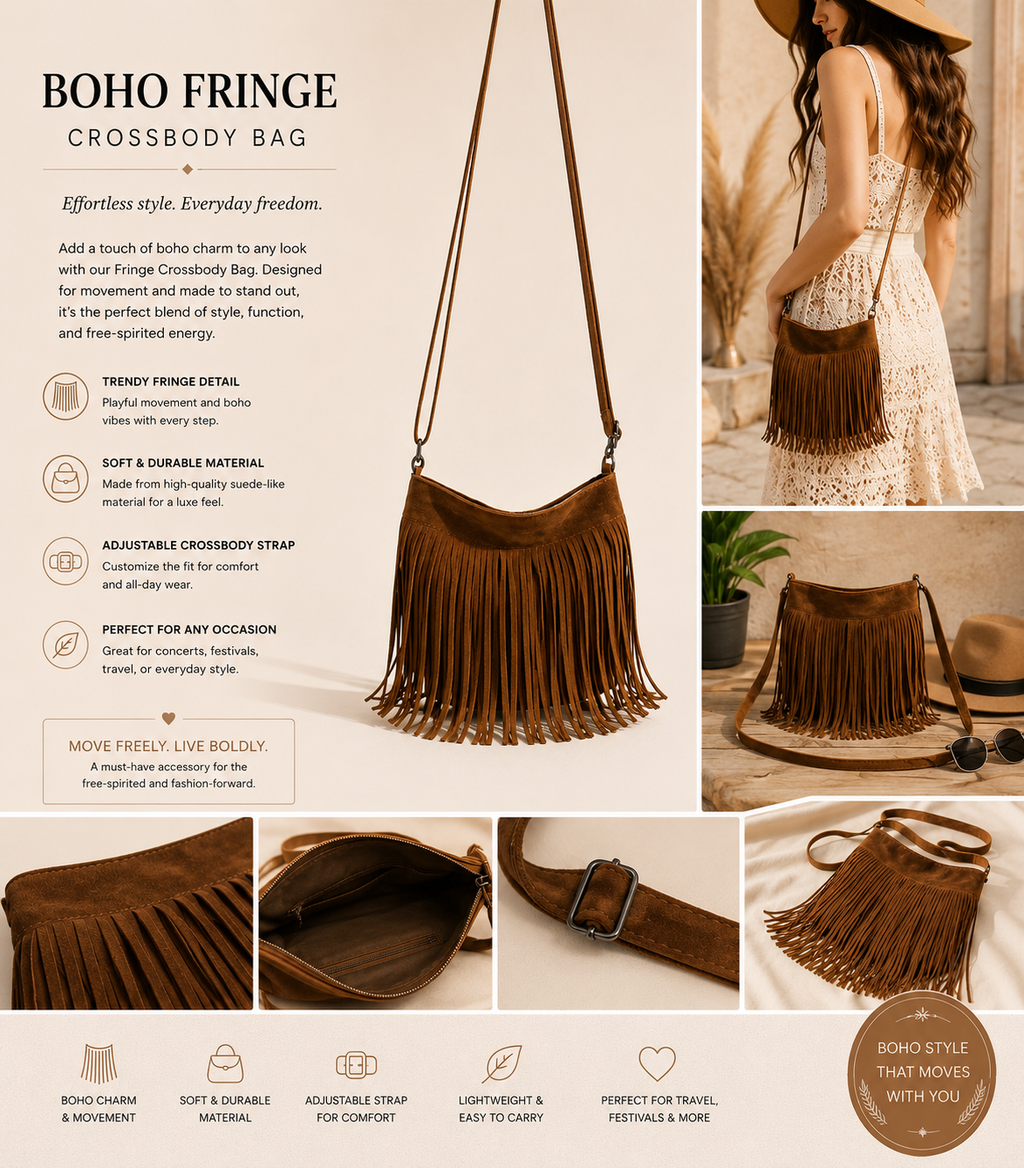 Boho Fringe Crossbody Bag