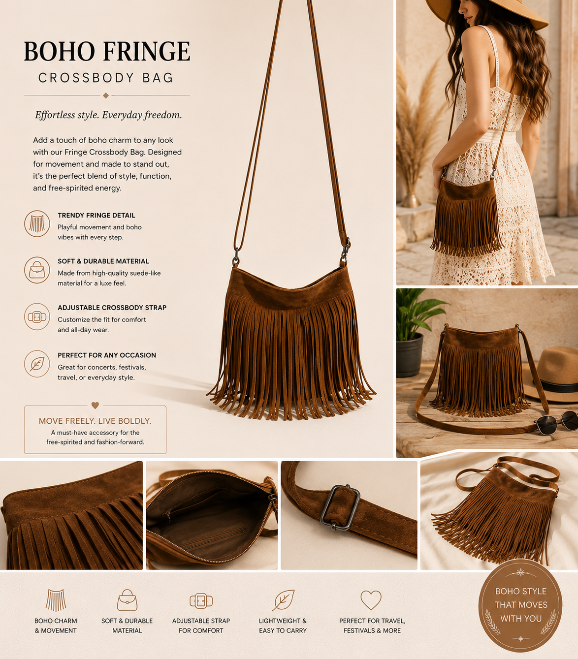 Boho Fringe Crossbody Bag