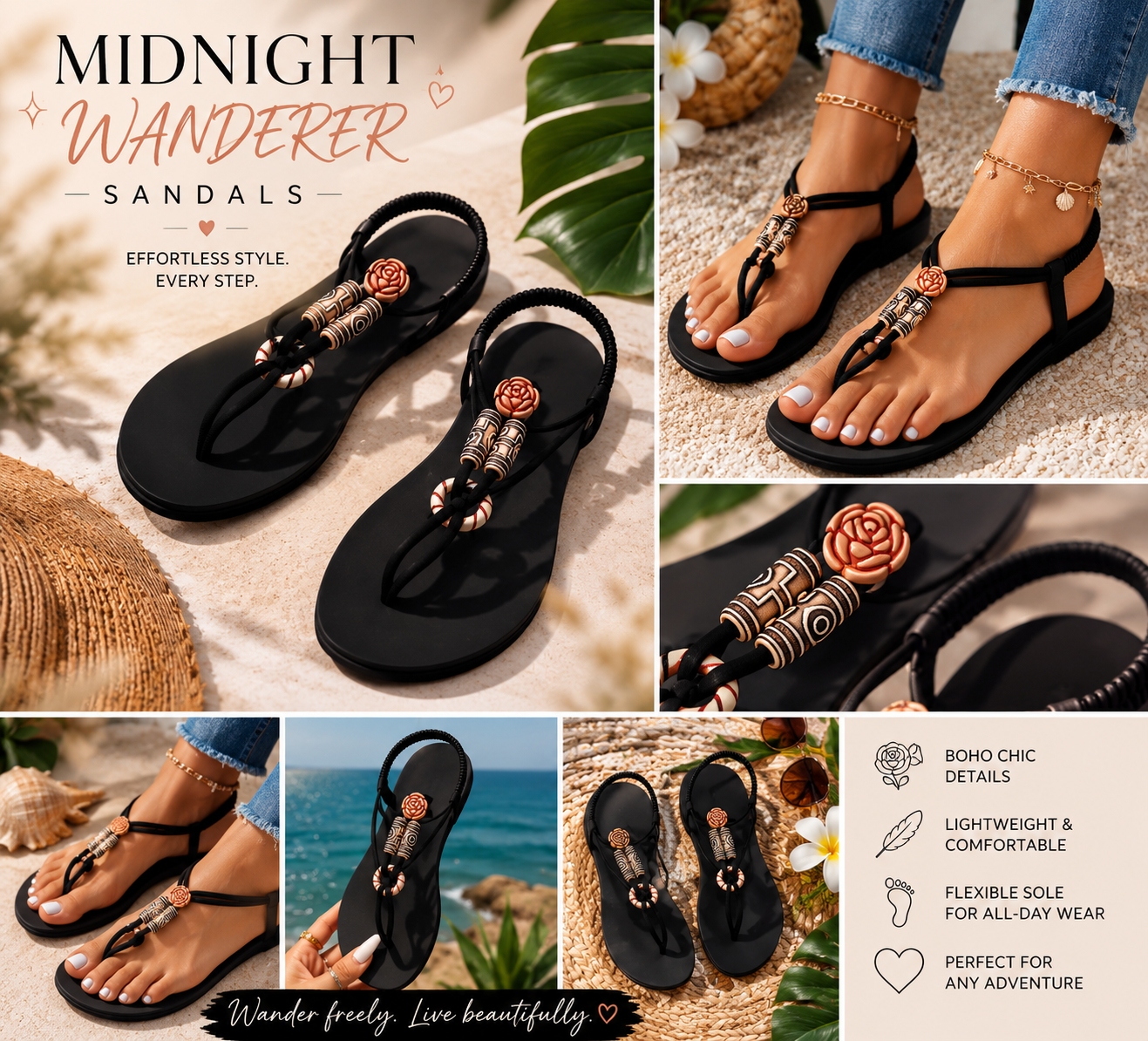Midnight Wanderer Sandals