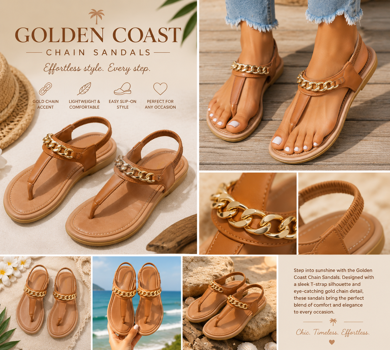 Golden Coast Chain Sandals