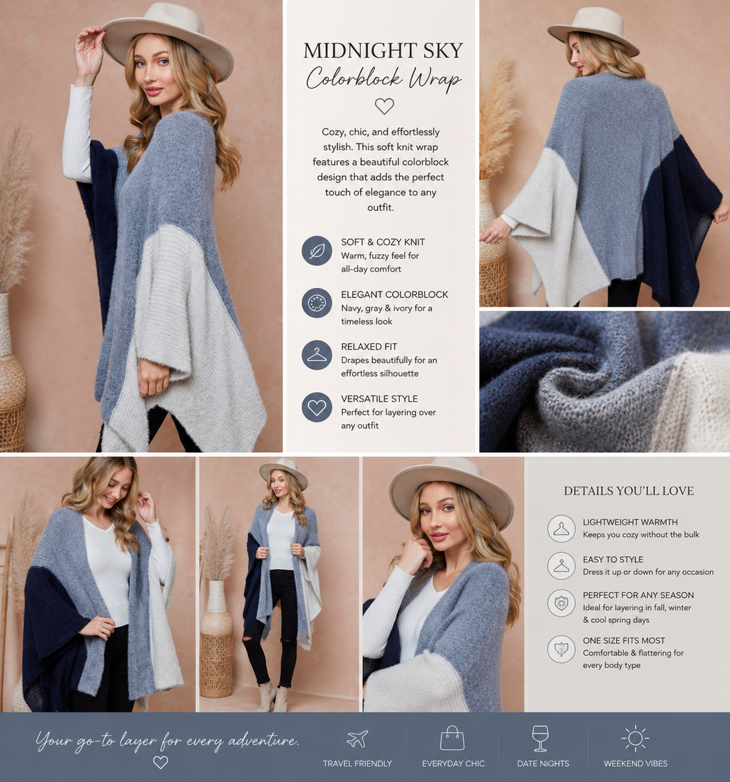 Midnight Sky Colorblock Wrap