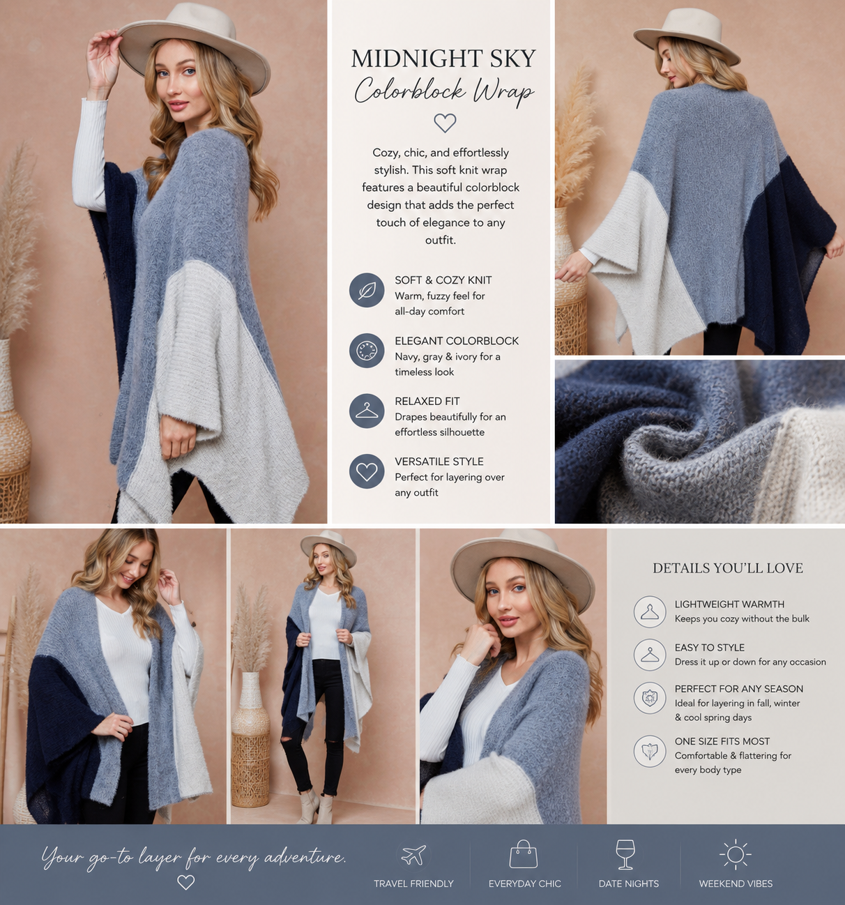 Midnight Sky Colorblock Wrap