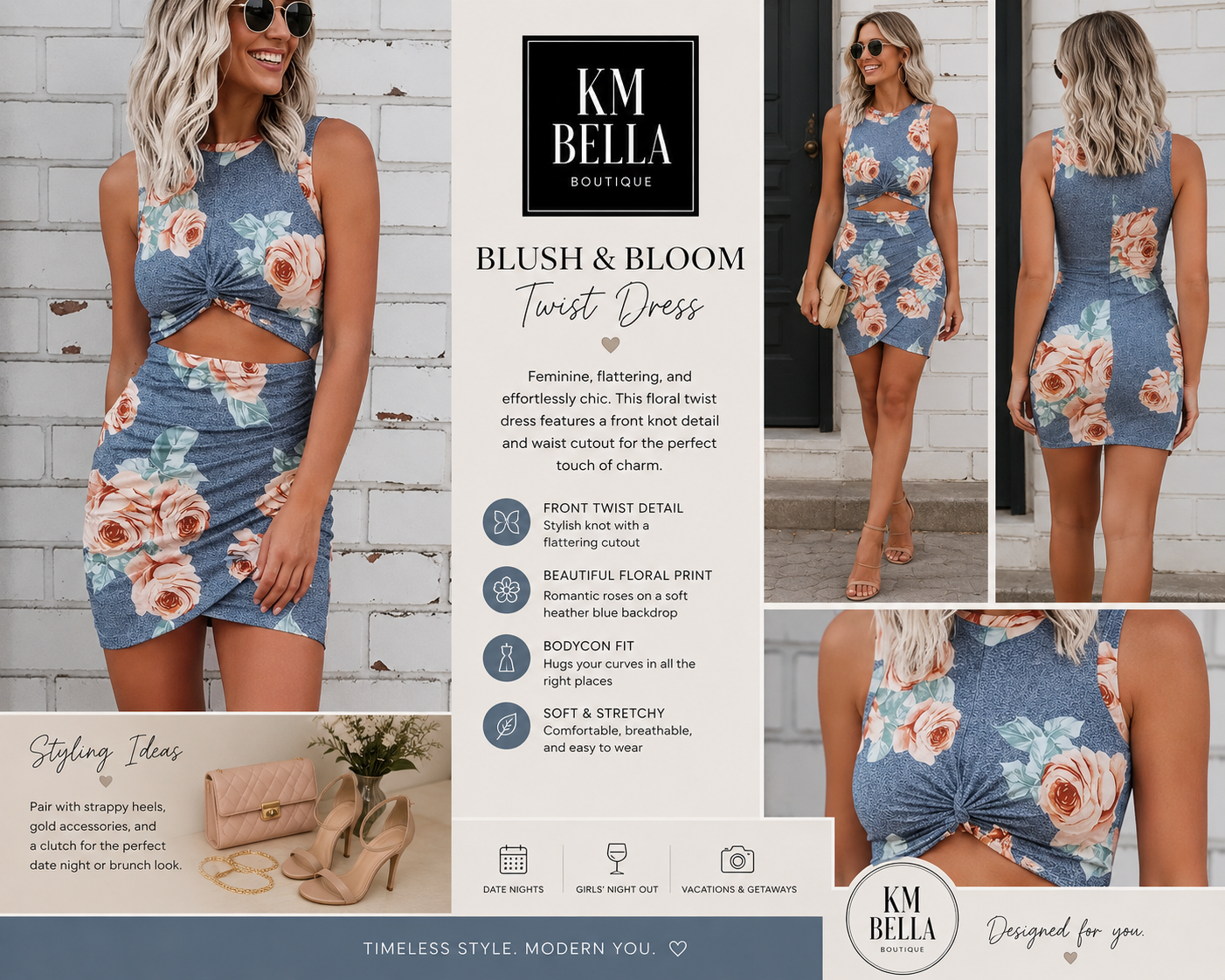 Blush & Bloom Twist Dress