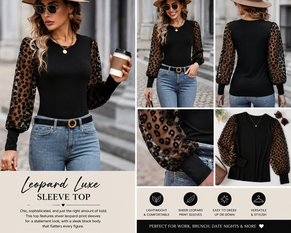 Leopard Luxe Sleeve Top
