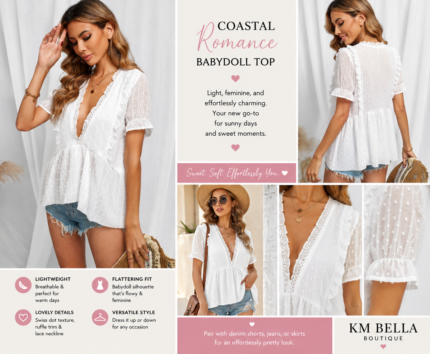 Coastal Romance Babydoll Top