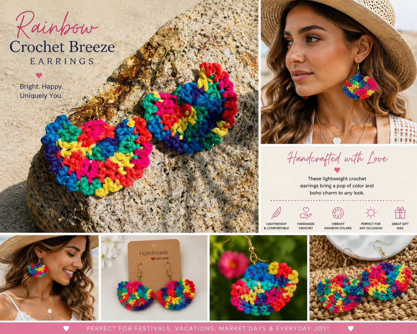 Rainbow Crochet Breeze Earrings