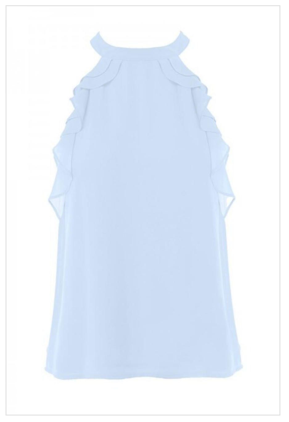 sleeveless ruffle halter top