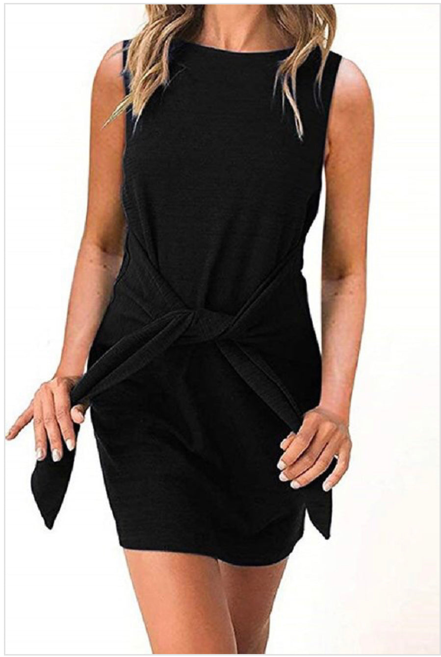 Sleeveless Front Knot Dress