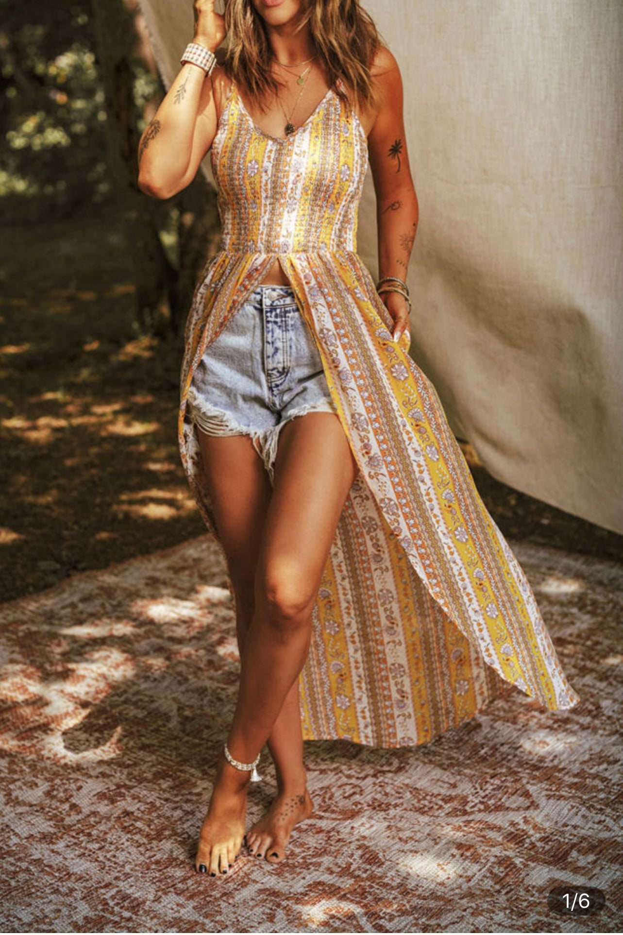 Luna Boho Front slit Top